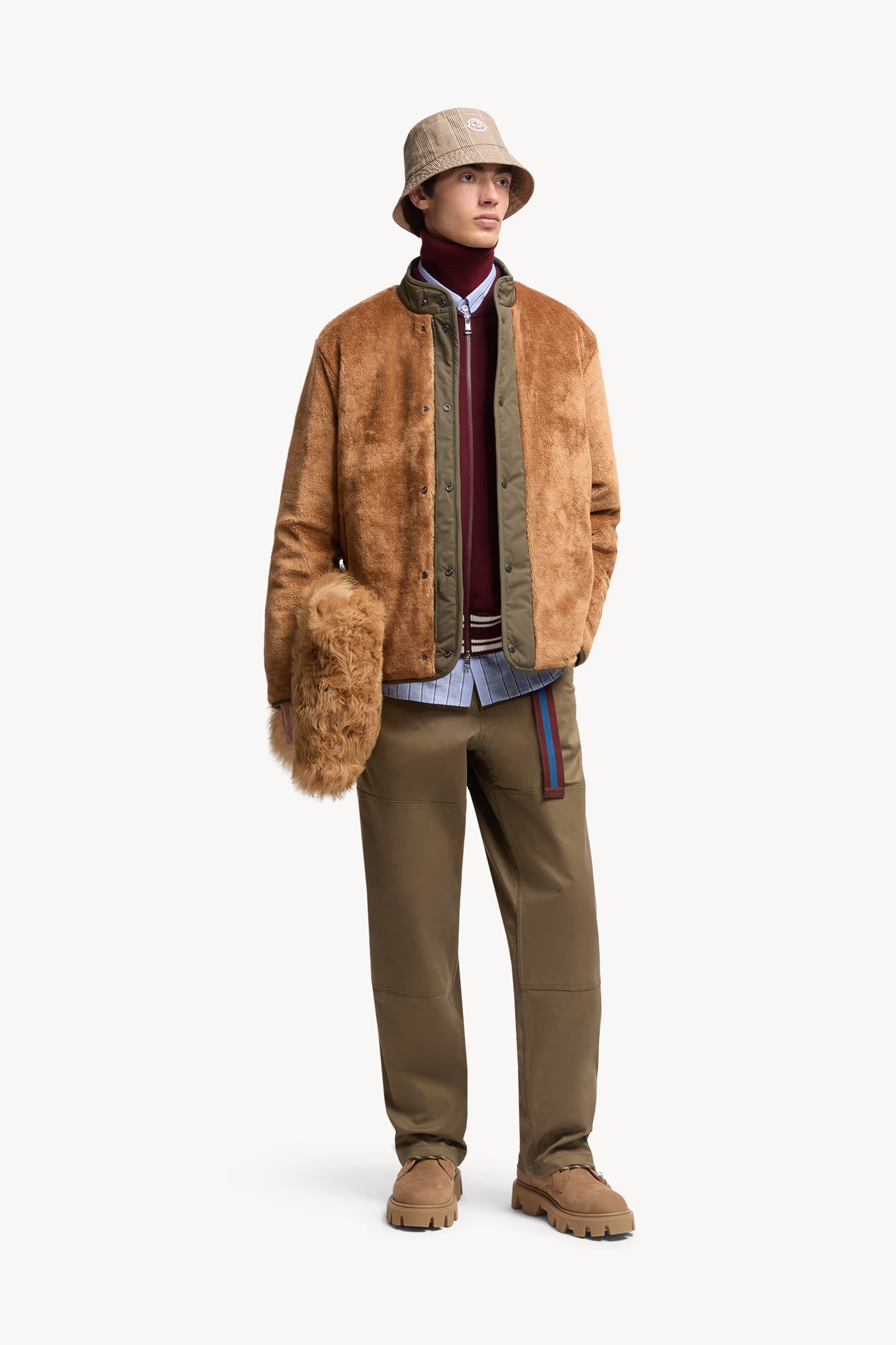 Pantalones de gabardina de algodón Hombre Verde Oliva Moncler 0